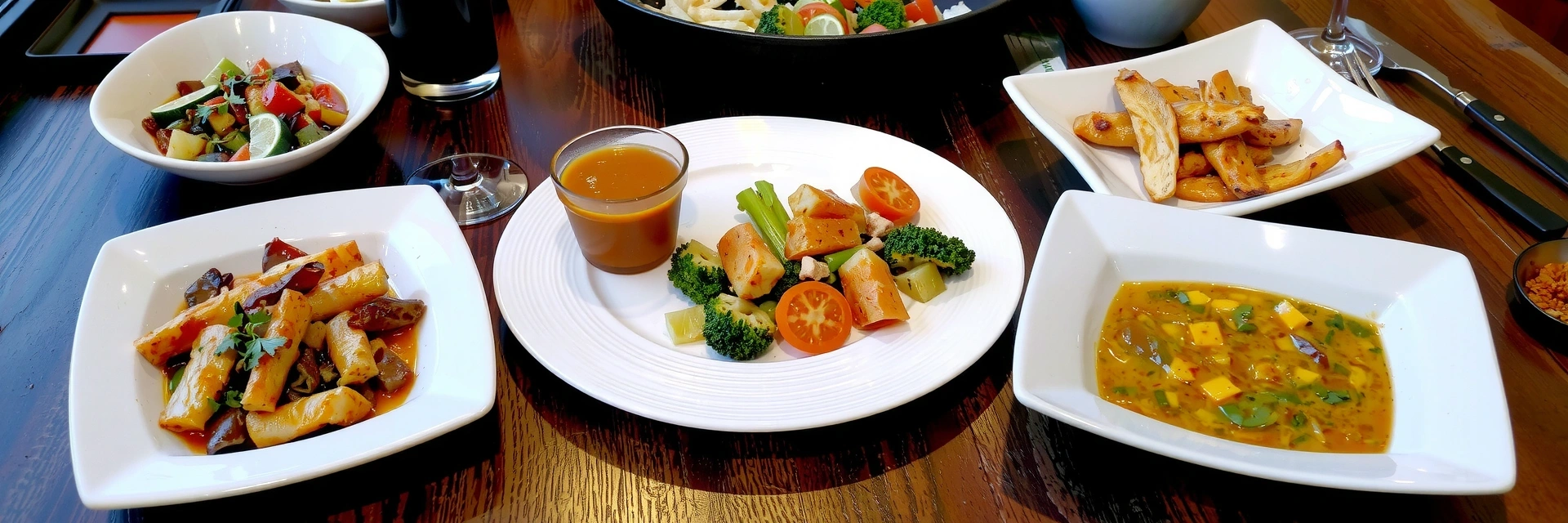 Plato colorido y saludable con vegetales frescos