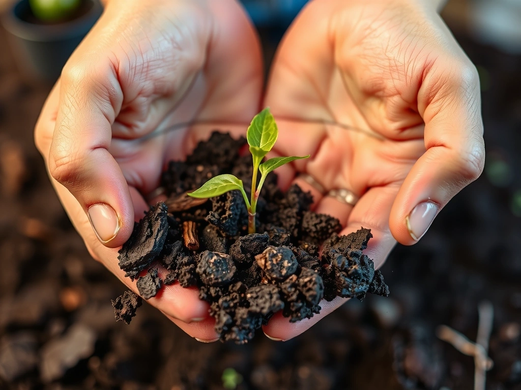 Hands holding a vibrant green plant sprout, symbolizing growth and natural health