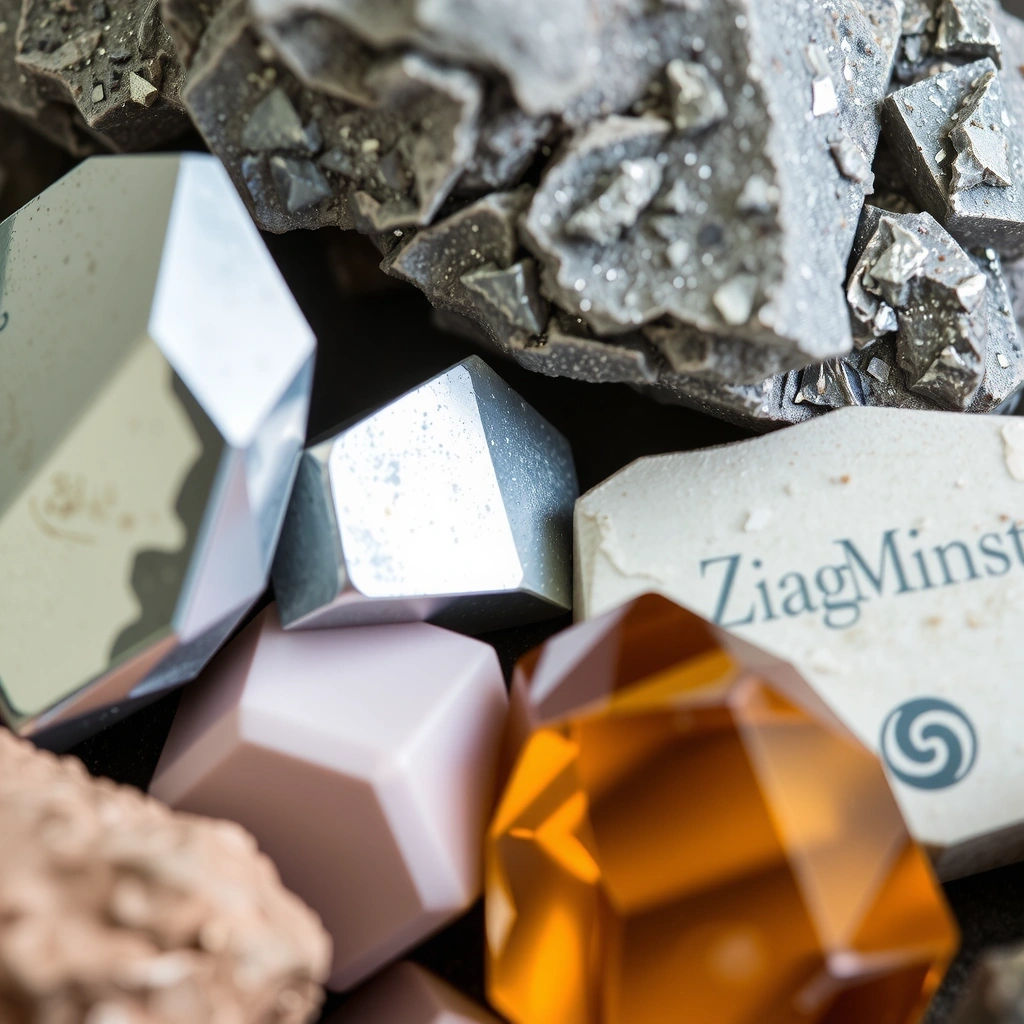 Minerales brillantes como zinc y magnesio en sus formas puras.